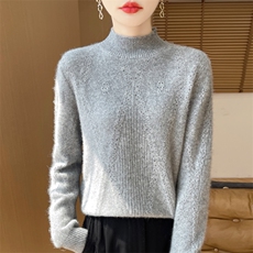 七针加厚一线大菱形镂空女士羊毛衫秋冬保暖，女装羊毛衫，暖娇绒