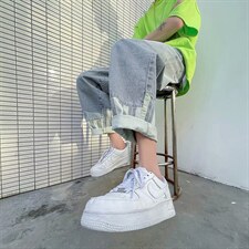 夏季牛仔裤男宽松直筒阔腿老爹裤韩版潮流百搭休闲裤N9101-p40，男装牛仔裤，星座1008-2
