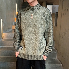 秋冬套头半高领针织衫潮流2021新款毛衣男装DS509T，男装针织衫/毛衣，电商A102