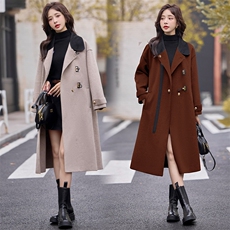现货秒发2024冬装新款双面呢羊毛大衣长款加厚保暖毛呢外套，女装双面呢大衣，星宇服饰