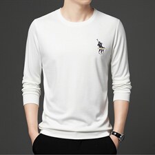 I603男式2023秋季新款长袖T恤男韩版商务休闲男装卫衣P43图片
