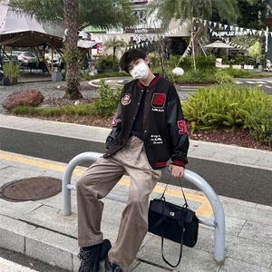 美式复古棒球服外套男女秋冬ins潮牌学院风宽松高级感飞行员夹克图片
