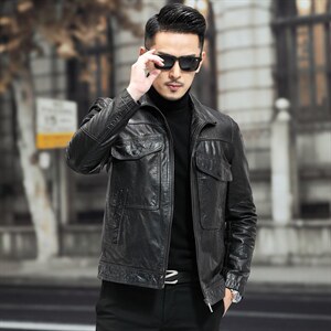 F28058海宁2023冬季新款男式皮衣男头层油蜡牛皮皮衣P680，男装皮衣，电商B360