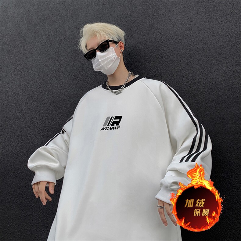抖音得物供货提供视频秋冬重磅美式宽松织带圆领卫衣0306,男装卫衣,电商A486