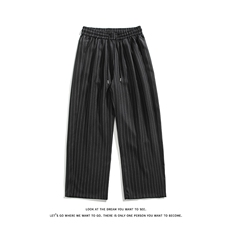 竖条纹山本裤男女夏季慵懒风垂感直筒西裤薄款裤子K8621-特价P37，男装西裤，电商A007