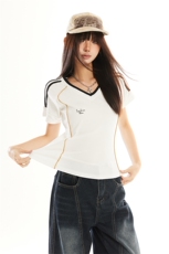 美式v领正肩短袖t恤男女夏季2026新款修身运动半袖上衣YD280-P35，男装T恤，星座509