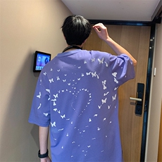 2023夏新款港风宽松圆领时尚短袖T恤上衣T2219-P42，男装T恤，星座914-3