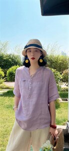 纯苎连衣裙小衫裤子裙子衬衣 时尚风 风淑女风休闲风,女装连衣裙,川哲