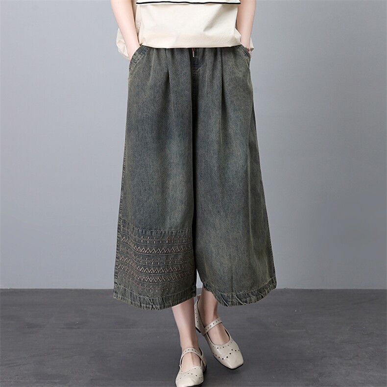 美式cleanfit廓形水洗做旧直筒牛仔短裤男款夏季高街潮牌七分裤子，女装牛仔裤，叶笙衣