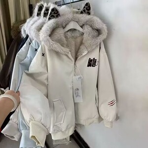 新款上衣美式复古毛领座山雕派克服棉服冬季男女工装棉衣外套时尚图片