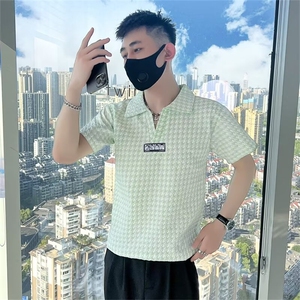 翻领黑白T恤上衣短袖撞色原版质量 M-3XL M-3XL T138图片