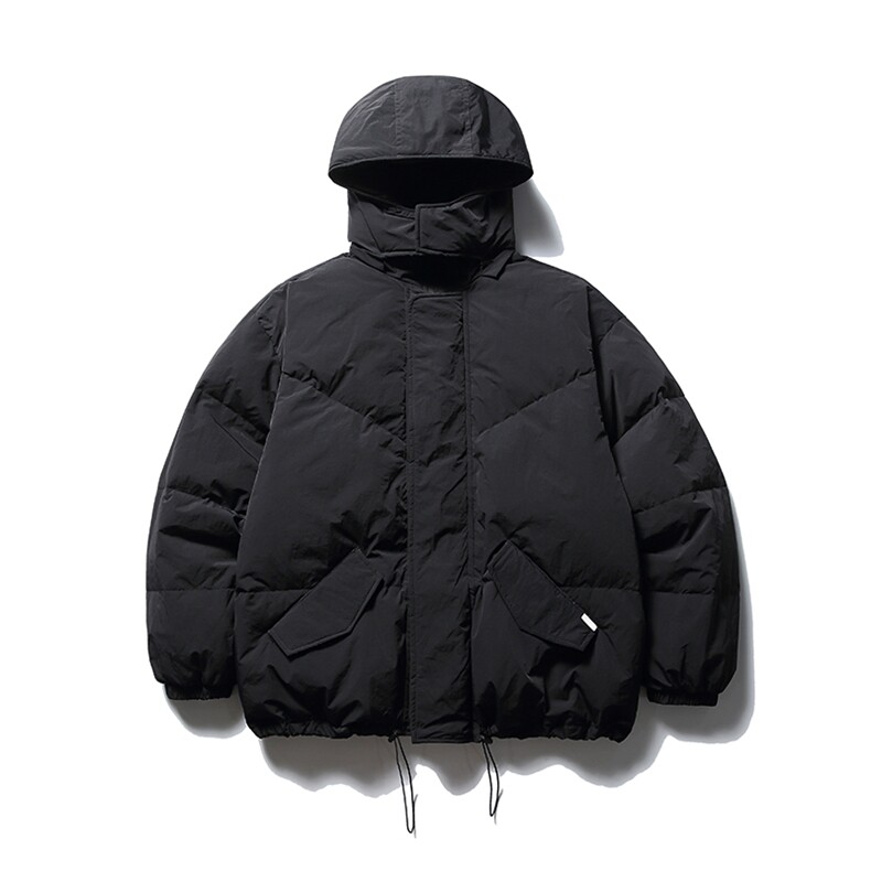 南夏乔装2025冬季新款纯色绗棉连帽羽绒服日系复古口袋装饰羽绒袄,男装羽绒服,电商S006（B521）