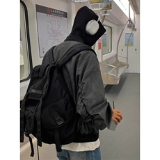 JK8539-P77美式复古飞行员夹克假两件pu皮衣外套男女潮高级感，男装皮衣，电商B323A