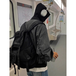 JK8539-P77 美式复古飞行员夹克假两件pu皮衣外套男女潮高级感图片