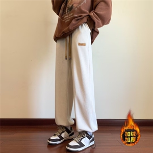男士休闲裤2025春秋季美式运动卫裤宽松直筒垂感直筒裤子 KW38图片