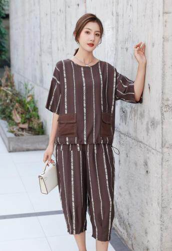 【现货】夏季新款韩版棉麻套装，女装职业装，裳之恋语