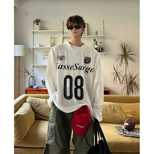 706-1-CT1726-P45 现货 春季美式网透凉感球衣tee字母运动长袖T恤图片