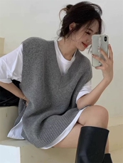 新款时尚宽松羊毛背心百搭显瘦适合各种场合，女装马甲，恩泰羊绒