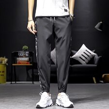 运动裤男士宽松休闲束腿萝卜哈伦裤夏季薄款裤子九分裤冰丝束脚裤，男装休闲裤，星座1712