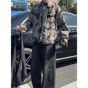 A178-JK009   特P70   2025春季新款扎染牛仔夹克图片