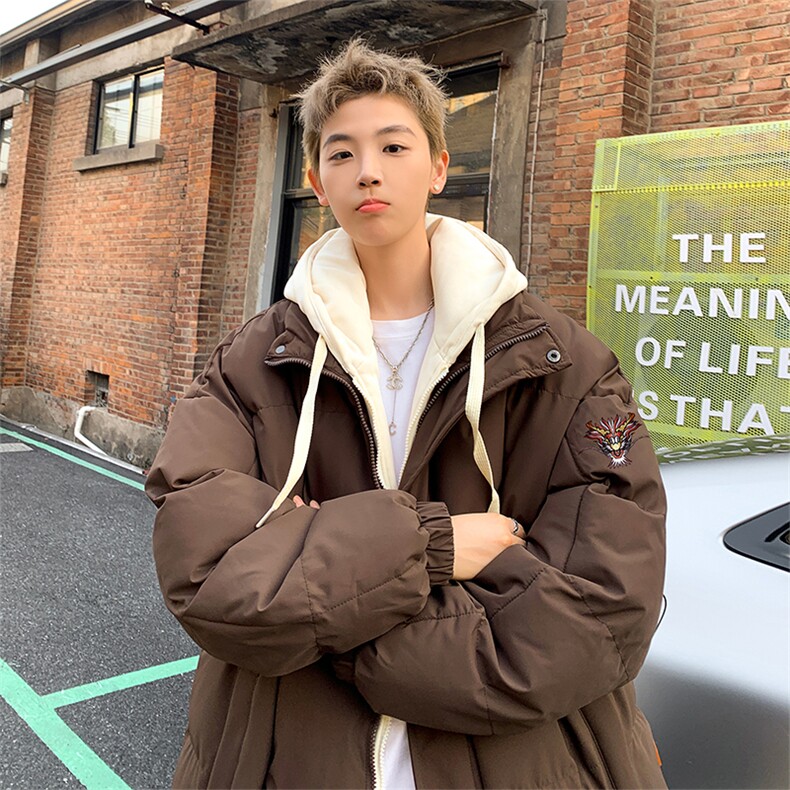 抖音供应现货！三防冬季加厚假两件羽绒棉衣外套棉服BM8825特P98,男装棉衣,电商A486