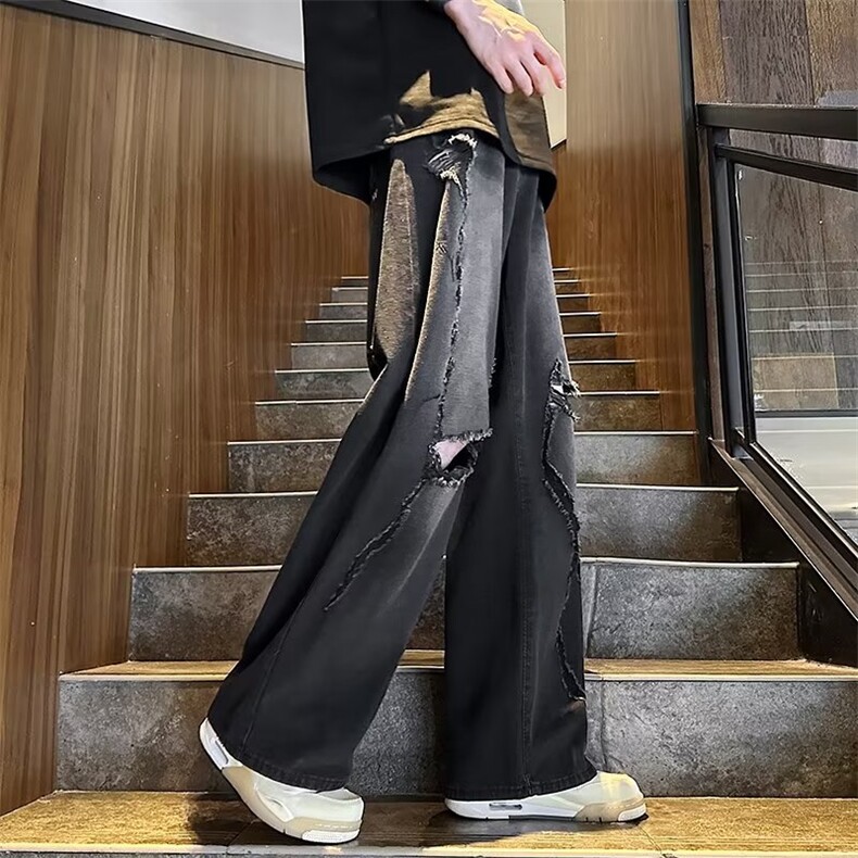 青春流行ins男原宿美式vibe裤子直筒水洗拉链牛仔裤潮C965P45,男装牛仔裤,星座1116-2