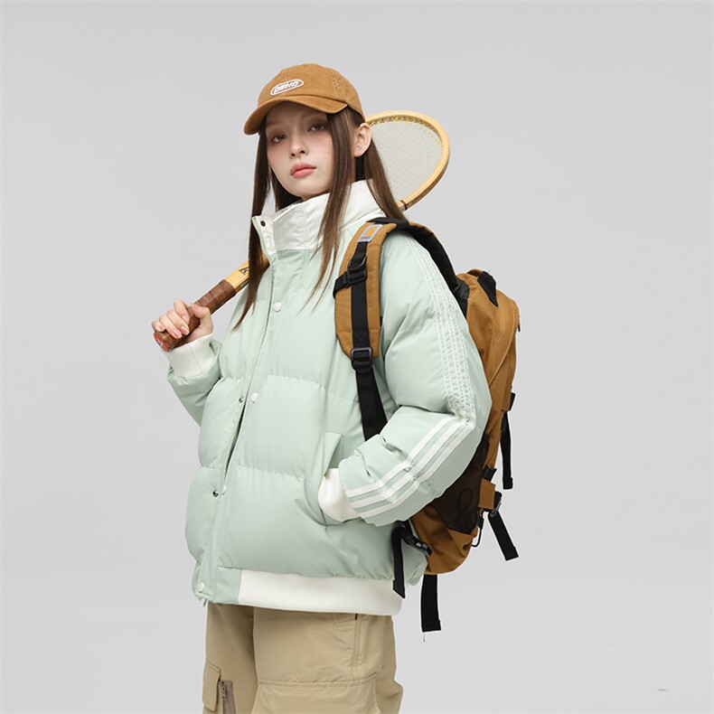 2025日系冬季立领保暖防水撞色棉衣面包服外套男女同款XY2288-P65,男装棉衣,星座717