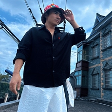 TS1慵懒风学院男士休闲长袖棉麻衬衫风透气凉爽高质量舒适潮，男装衬衫，星座115A-2