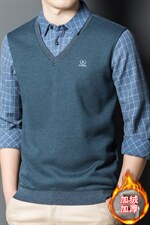 中青年男士加绒长袖衬衣冬季休闲假两件加厚衬衫男XXLB23307-P105，男装卫衣，电商B212（原钱塘6029）