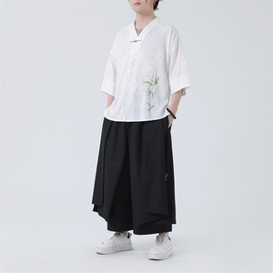 潮套装裙裤风上衣短袖裤裙新中式刺绣风TZ303-P138图片