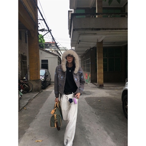 重磅北极绒座山雕毛衣外套冬美式复古休闲慵懒风大毛毛领针织开衫图片