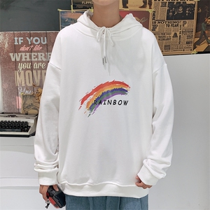 WY2064-P40 加绒-P45 纯棉连帽卫衣男大码运动帽衫宽松薄外套男图片