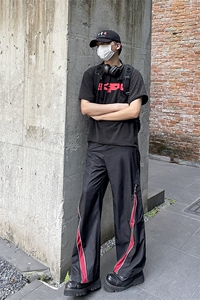 B221 美式ins高街小众拼接宽松休闲登山裤冲锋裤 LK23110-P65控88图片