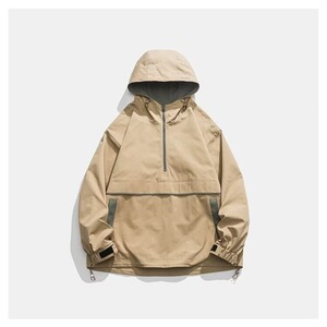 美式机能风半拉链套头冲锋男硬壳防水情侣外套春秋款夹克WT12 P56图片