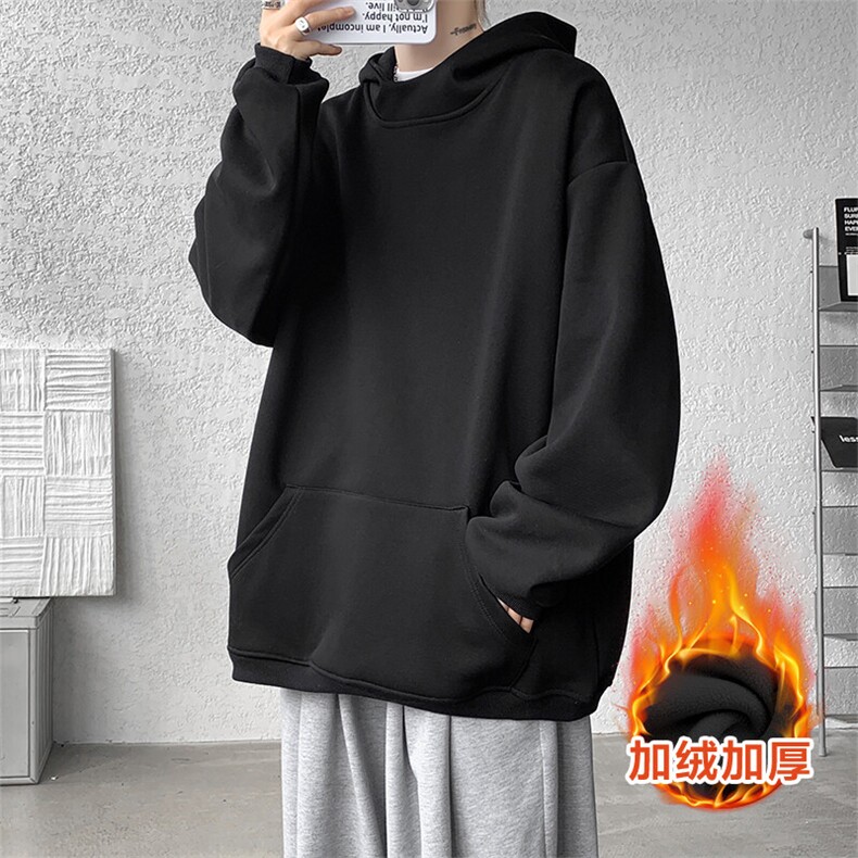 8XL-M连帽卫衣硬挺连帽卫衣男美式复古重磅帽衫加绒外套WY9105P68,男装卫衣,电商B238