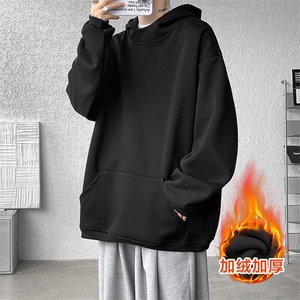 8XL-M连帽卫衣硬挺连帽卫衣男美式复古重磅帽衫加绒外套WY9105P68图片