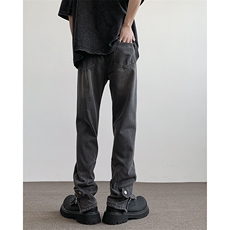 现货！S-5XL加肥加大码开叉拉链装饰牛仔裤310A-2BK327P60控78，男装牛仔裤，星座310A-2