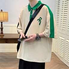夏装青少年简约纯色Polo衫牙刷绣运动短袖T恤男女626-P35控价58，男装Polo衫，电商A441-1