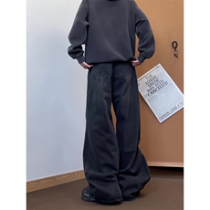 xz905-Z049#P65-（控98）美式高街宽松阔腿牛仔裤，男装牛仔裤，星座905