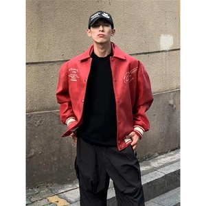 机车外套男潮高级感美式alpha飞行夹克ma1短款翻领皮衣JK3612图片