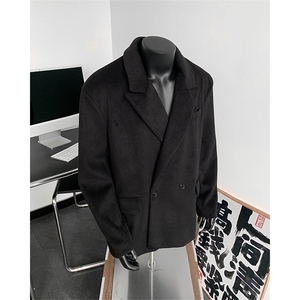 男装呢料呢子夹克外套24冬季西装领毛呢大衣XZ514-2-24275-P98