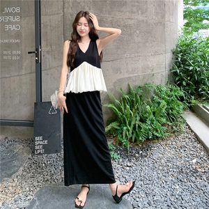 小香风赫本风无袖马甲背心上衣半身裙套装女夏名媛爆款流行两件套图片