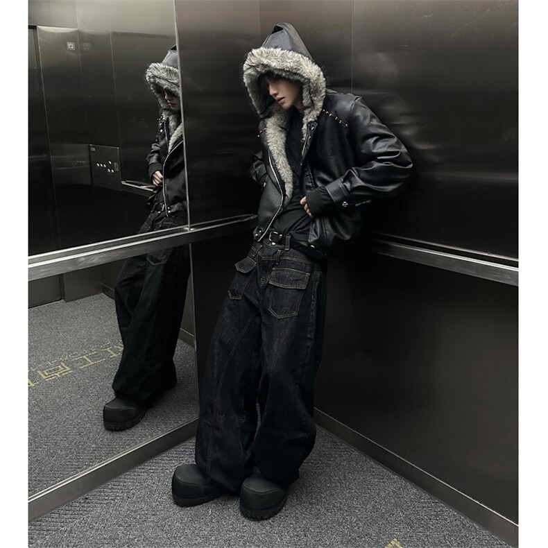 美式座山雕仿狼毛加绒加厚棉服夹克610A-1-LY284-P150,男装夹克,星座610A-1
