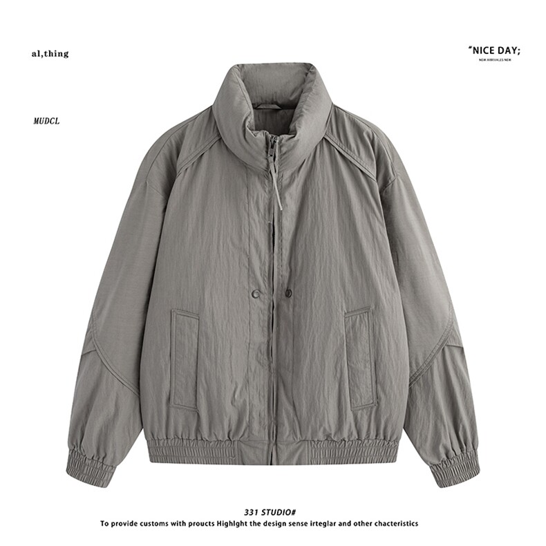 平铺~新标90白鸭绒2025冬季美式立领羽绒服外套E119/P258,男装羽绒服,电商B331