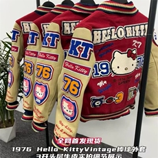 新款猫棒球服外套男女秋冬情侣夹克春秋款痞帅男高街HH1793P138，男装夹克，星座1013-5