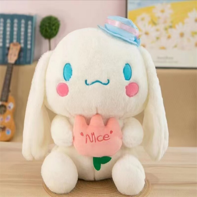 抱花玉狗狗，小雨毛绒玩具