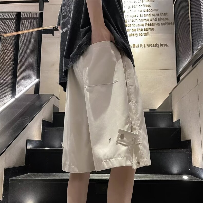 日系宽松型时尚潮牌五分裤直筒纯色青春流行男休闲裤潮工装裤夏季,男装休闲裤,星座601-2