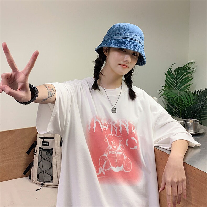 DX50 P35港风短袖青少年百搭情侣高街潮流宽松T恤上衣图片