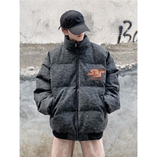 冬季美式街头字母刺绣服外套男加厚面包服小众情侣保暖衣TT49P88，男装棉衣，星座1013-5