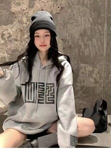 复合婴儿绒戴帽卫衣图片